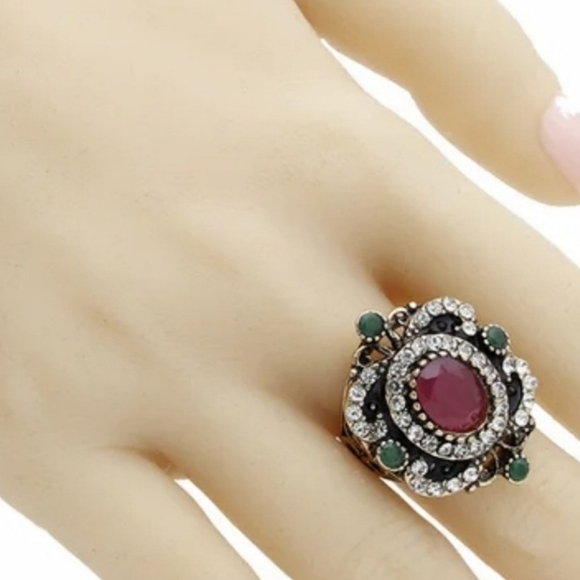 Hand Crafted Jewelry - Turkish Vintage Style Exaggerated Ring for Women,Ottoman,ByzantianWeddingGift